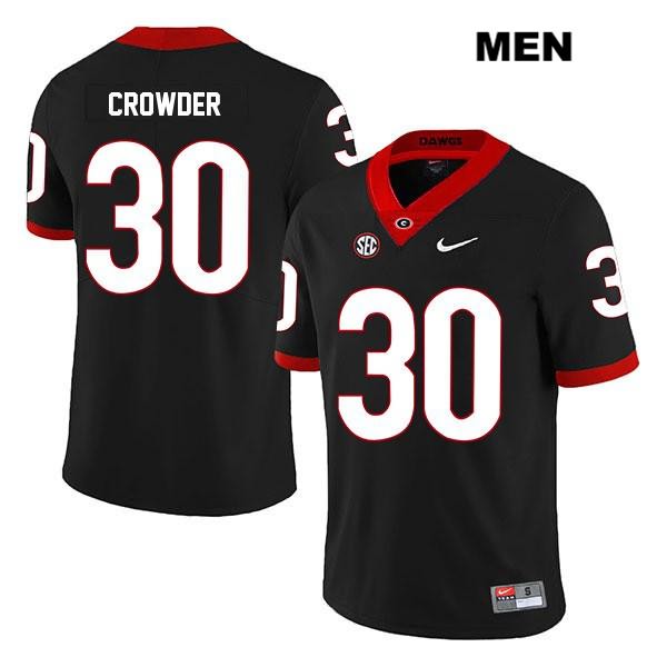 Georgia Bulldogs Men's Tae Crowder #30 NCAA Legend Authentic Black Nike Stitched College Football Jersey XHV5056BV